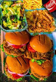 Chicken burger platter